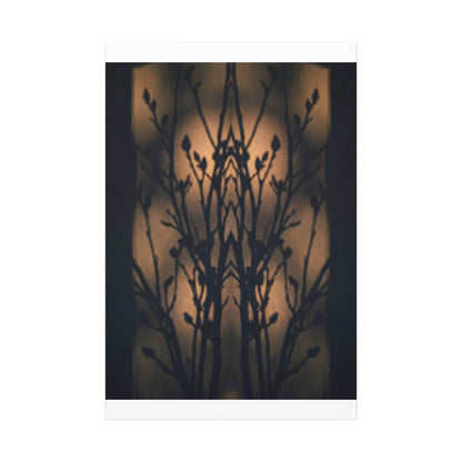 Dark Japandi Shadow Play in Golden Hour | Shadow Zen Canvas Art