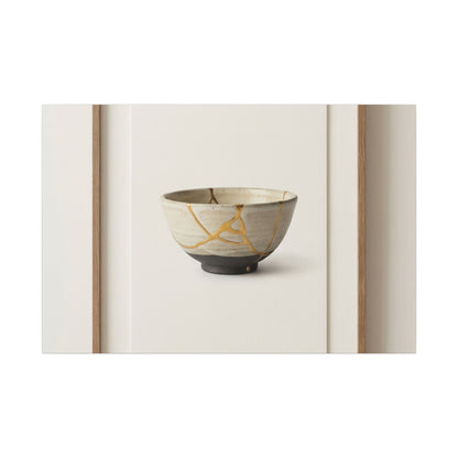 Kintsugi Charcoal Canvas Art