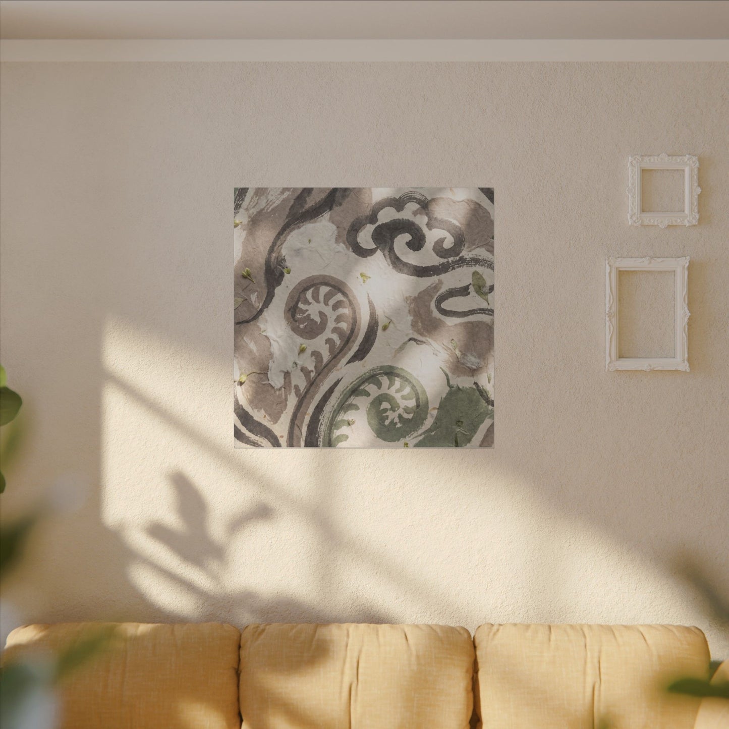 Dappled Ink Brushstroke Canvas Art - Japandi Ma
