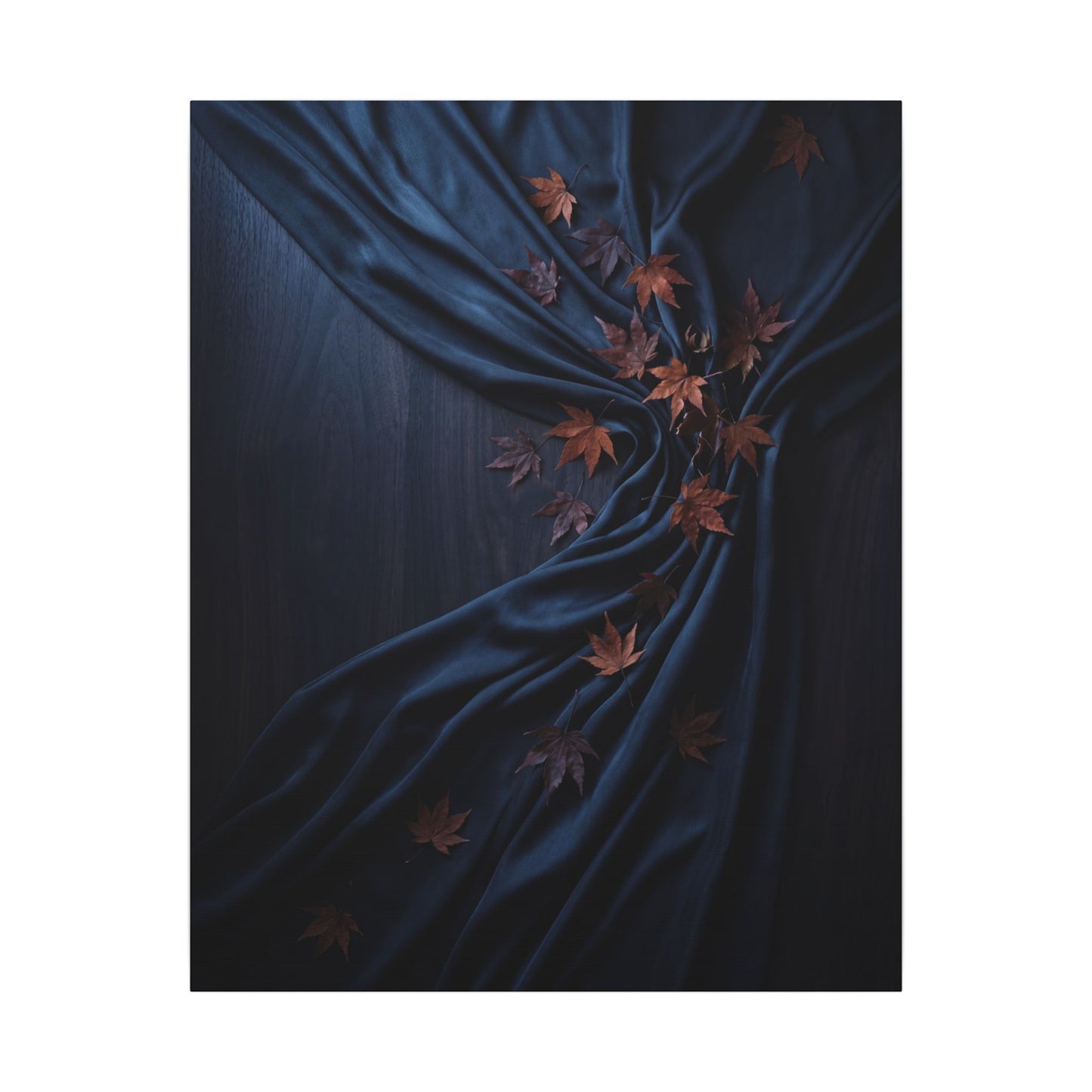 Silk Drape Autumn Canvas Art | Dark Japandi Sophisticated Design