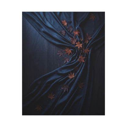 Silk Drape Autumn Canvas Art | Dark Japandi Sophisticated Design
