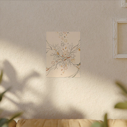 Warm Shadow Play Canvas Art - Minimal Line Japandi