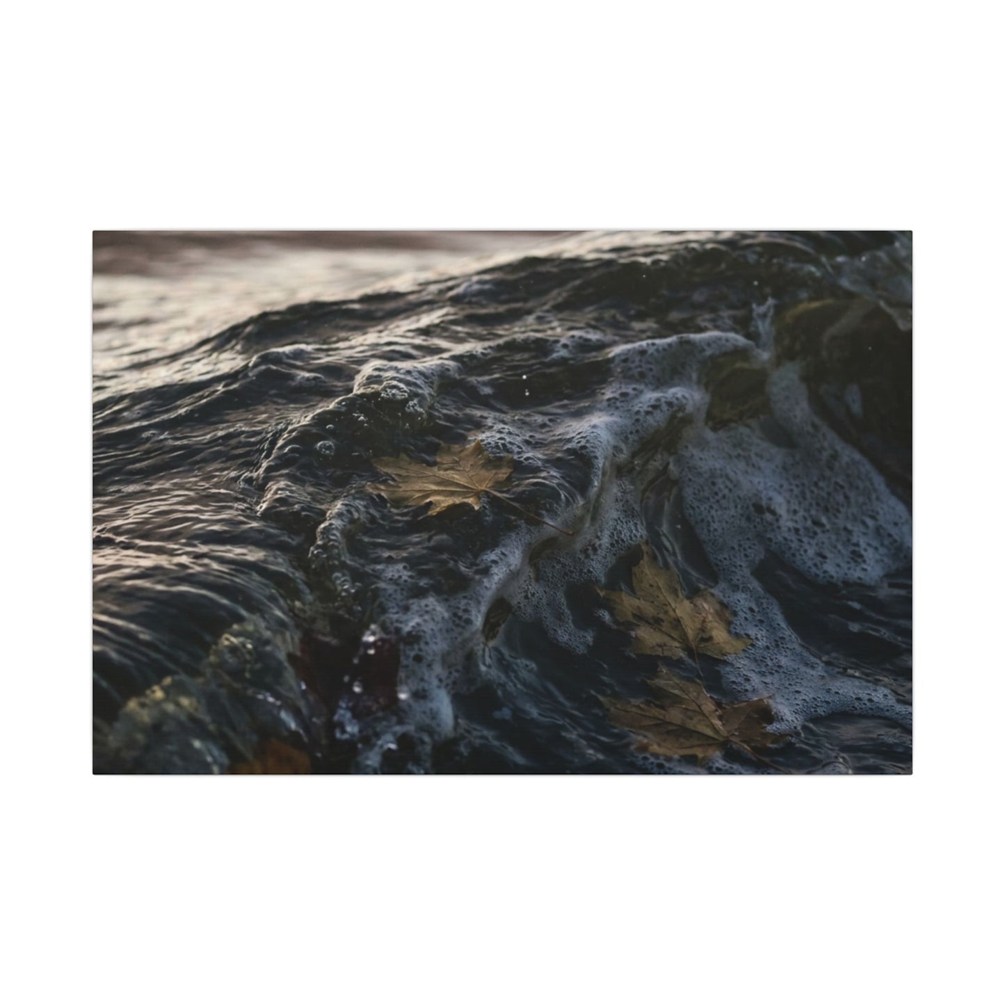 Dark Japandi Ocean Wave in Dawn | Moody Minimal Canvas Art