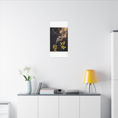 Golden Hour Incense Smoke Canvas Art - Dark Japandi Kanso