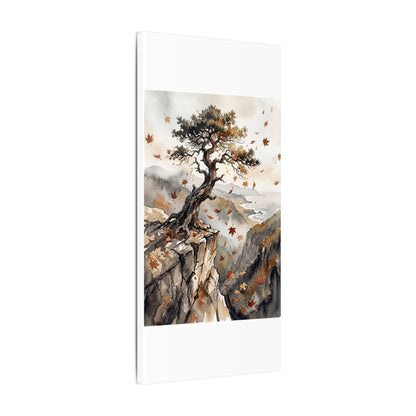 Autumn Pine Tree Watercolor Canvas Art | Warm Decor