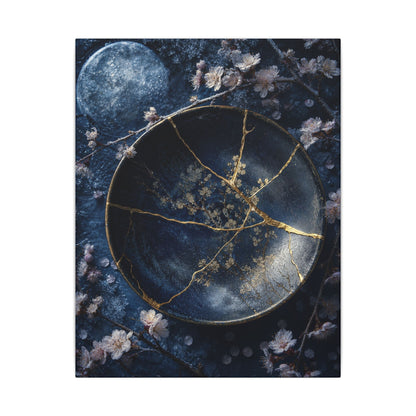 Cherry Blossom Winter Canvas Art | Kintsugi Philosophical Design