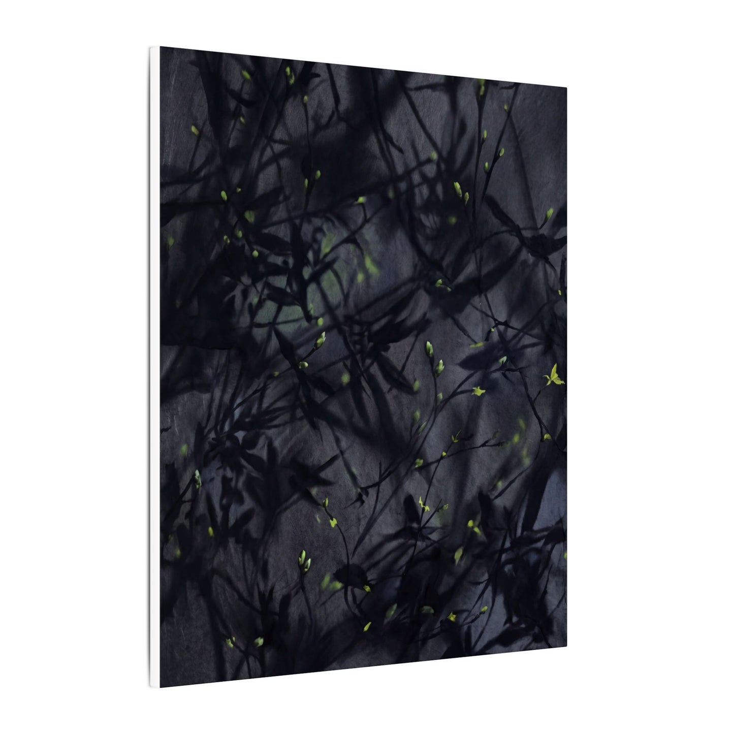Shadow Play Spring Canvas Art | Dark Japandi Atmospheric Design