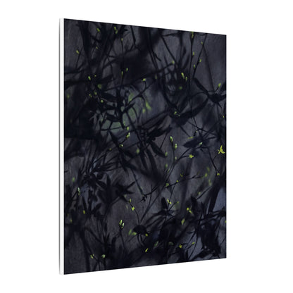 Shadow Play Spring Canvas Art | Dark Japandi Atmospheric Design