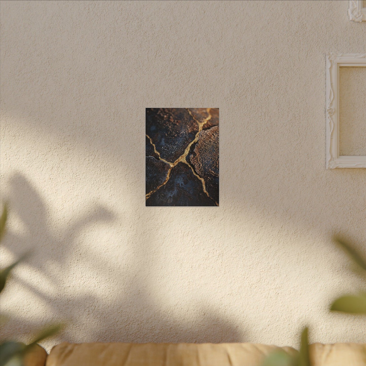 Winter Rust Patina Gold Vein Canvas Art | Resilient Decor