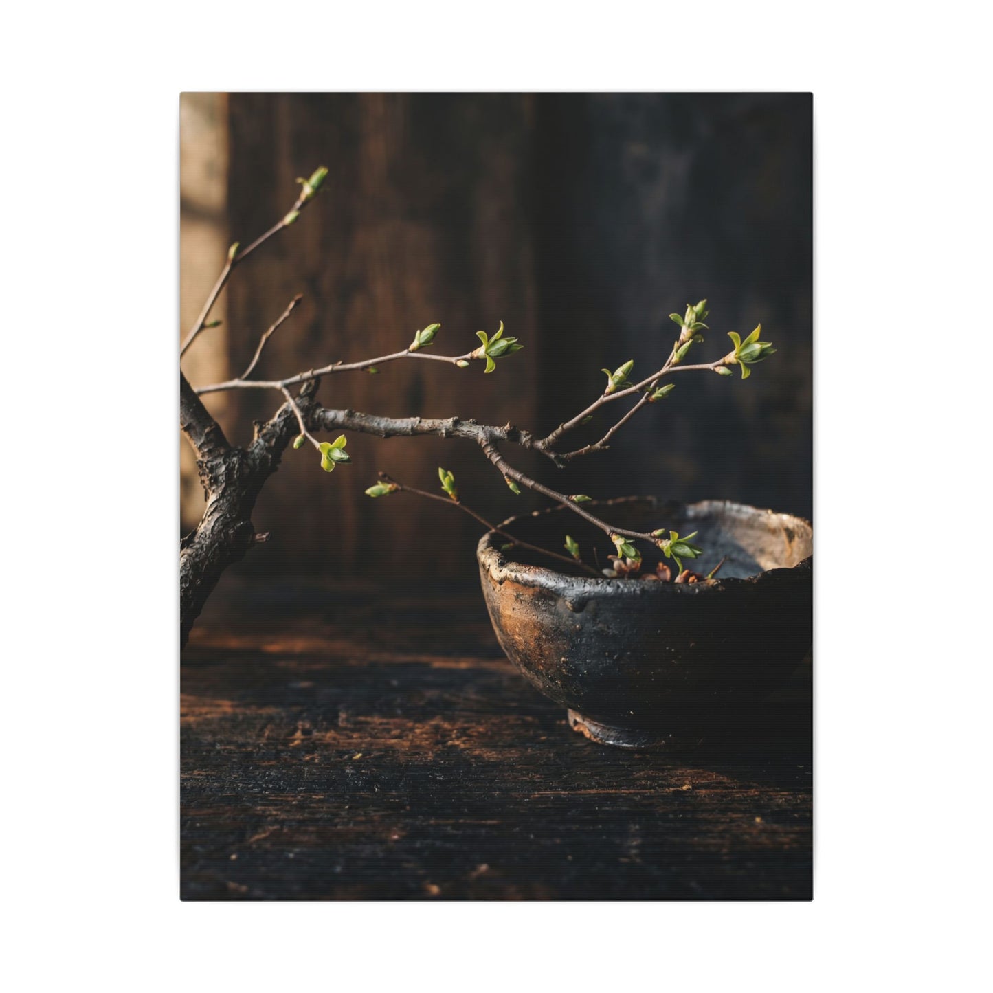 Spring Ceramic Bowl Moody Minimal Canvas Art | Sophisticated Decor