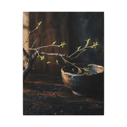 Spring Ceramic Bowl Moody Minimal Canvas Art | Sophisticated Decor