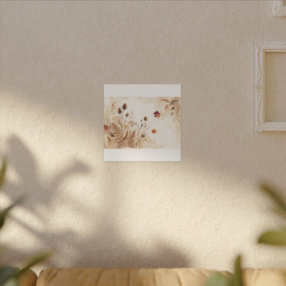 Dried Flowers Canvas Art | Autumn Japandi Watercolor Art