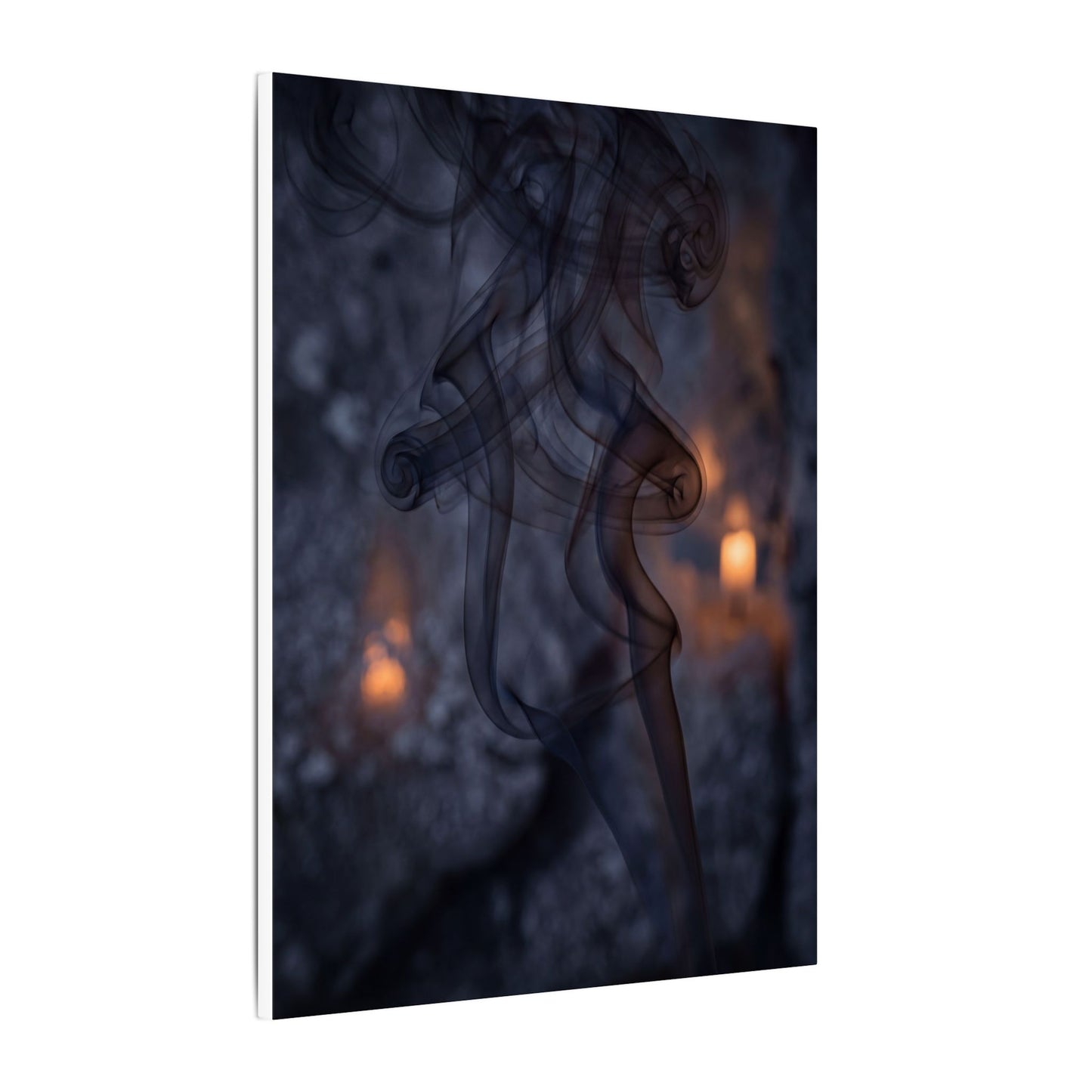 Incense Smoke Winter Canvas Art | Dark Japandi Sophisticated Design