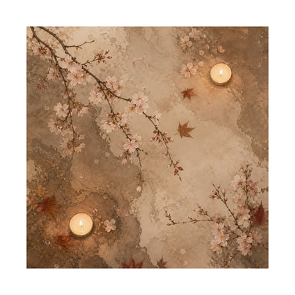 Cherry Blossom Autumn Wall Art Print | Japandi Cozy Design