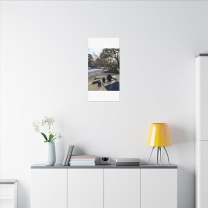 Winter Tea Ceremony Karesansui Canvas Art | Serene Decor