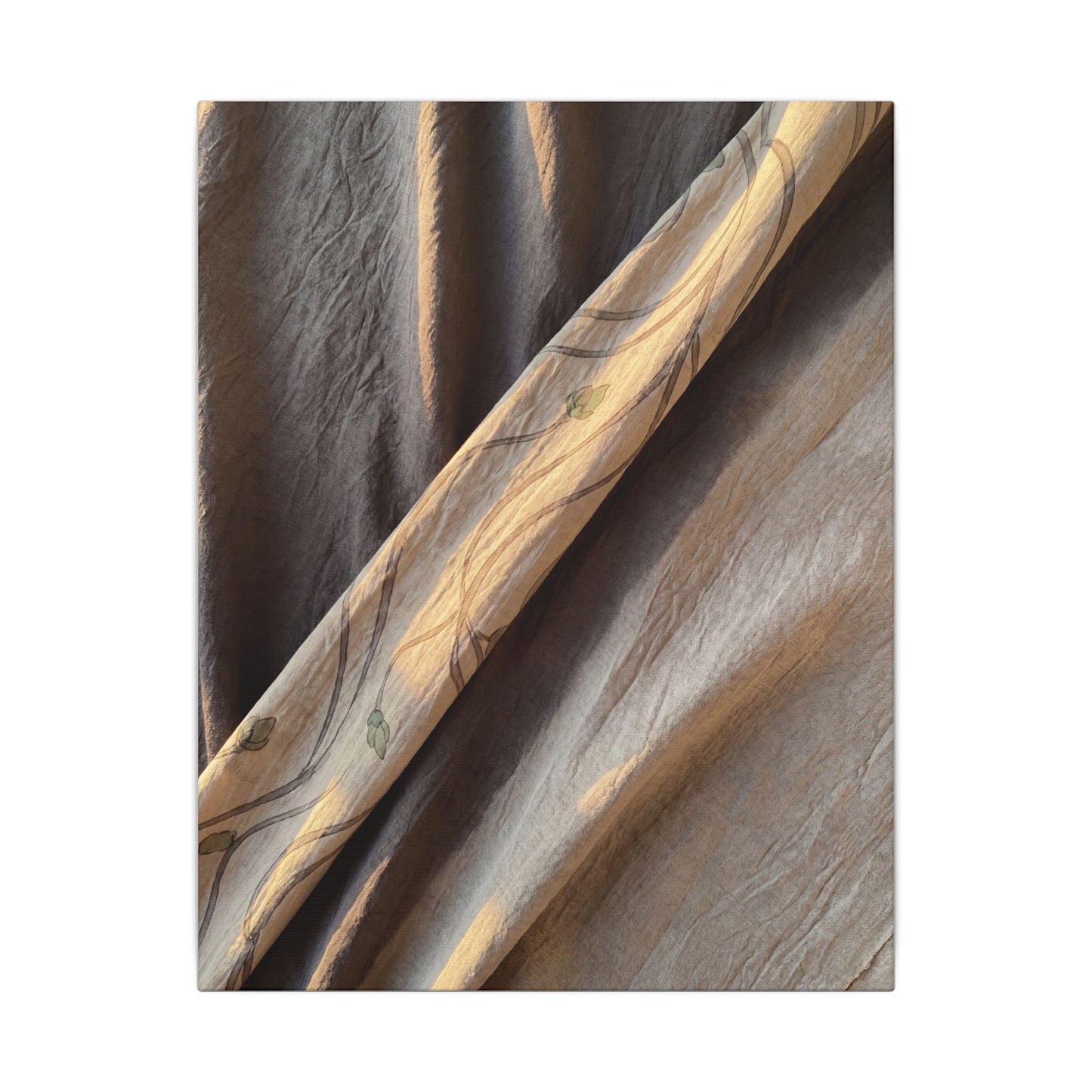 Warm Silk Drape Canvas Art - Japanese Pattern Japandi