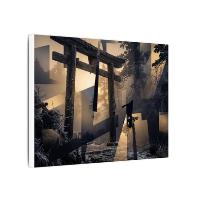 Winter Torii Gate Moody Minimal Canvas Art | Bold Decor