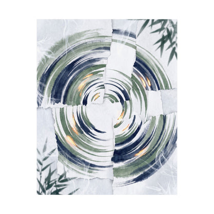 Serene Water Ripple Wall Art Print - Sumi E Zen