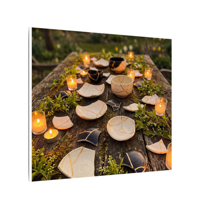 Broken Pottery Spring Canvas Art | Kintsugi Beautiful Design