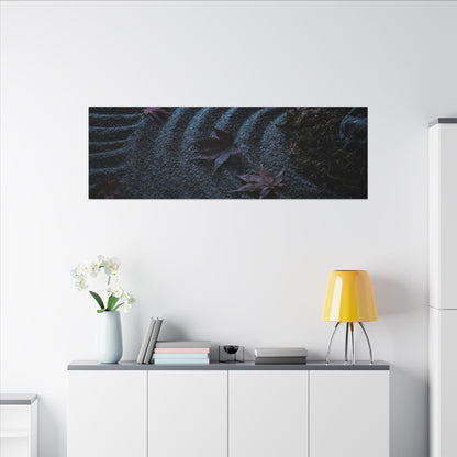 Rock Garden Canvas Art | Autumn Dark Japandi Dark Texture Art