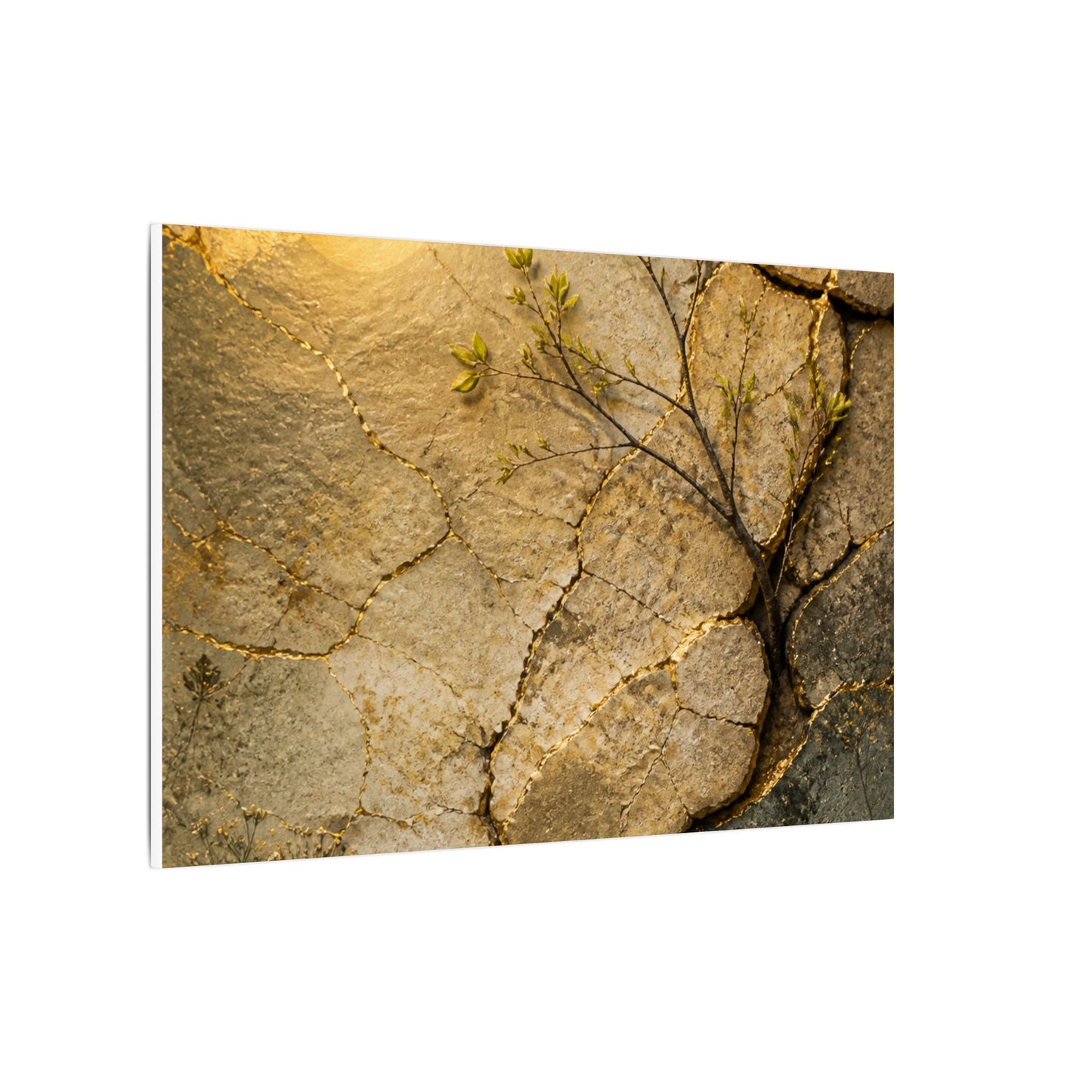 Cracked Earth Spring Canvas Art | Japandi Warm Design