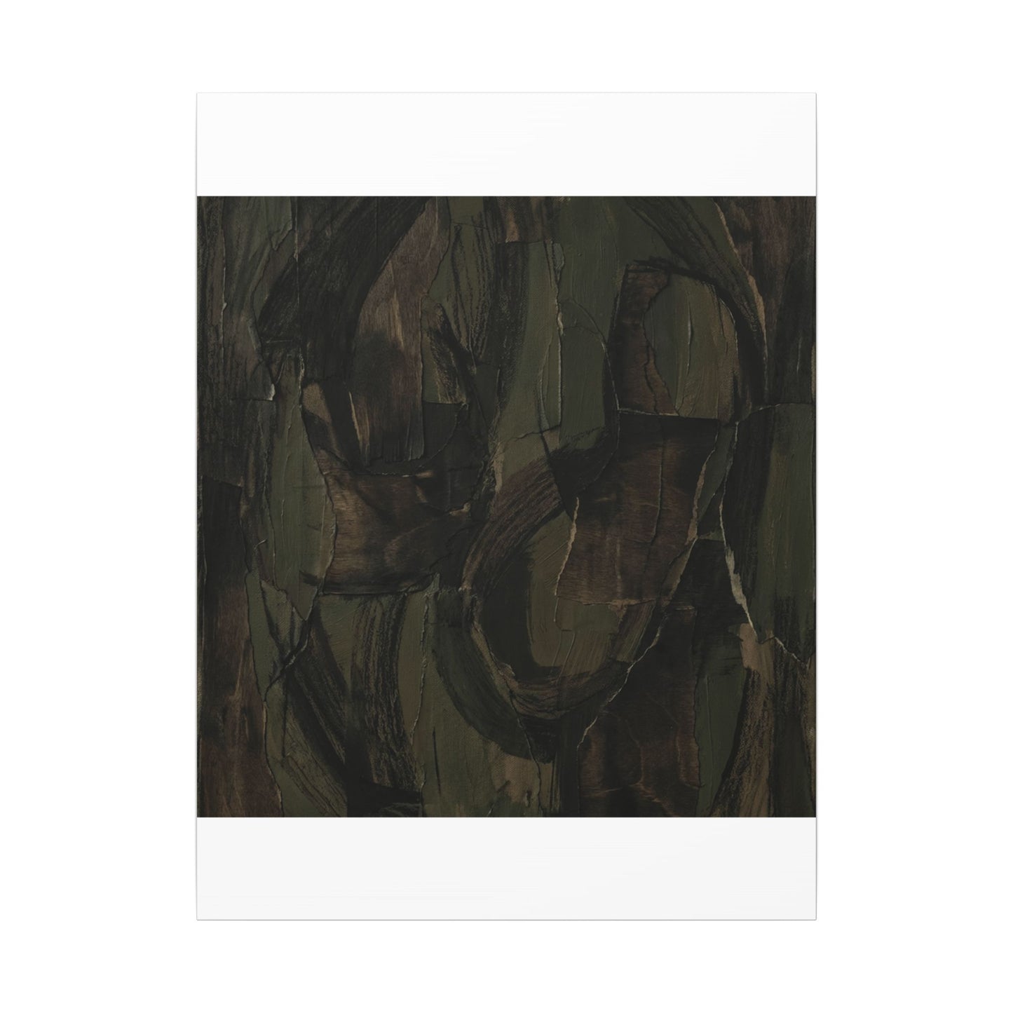 Mixed Media Dark Japandi Textured Canvas Art