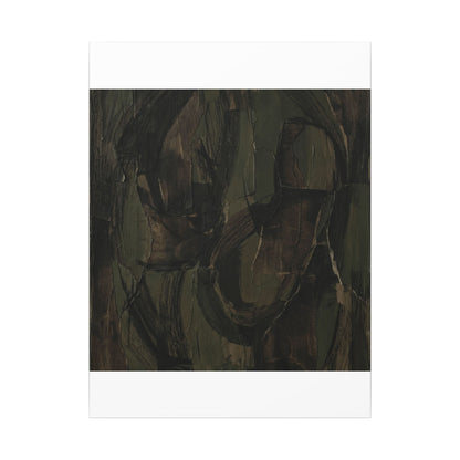 Mixed Media Dark Japandi Textured Canvas Art
