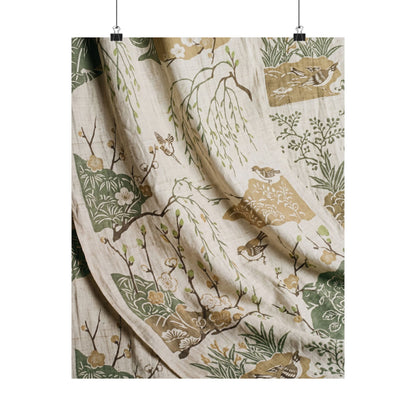 Silk Drape Japanese Pattern Wall Art Print | Neutral Japandi Art