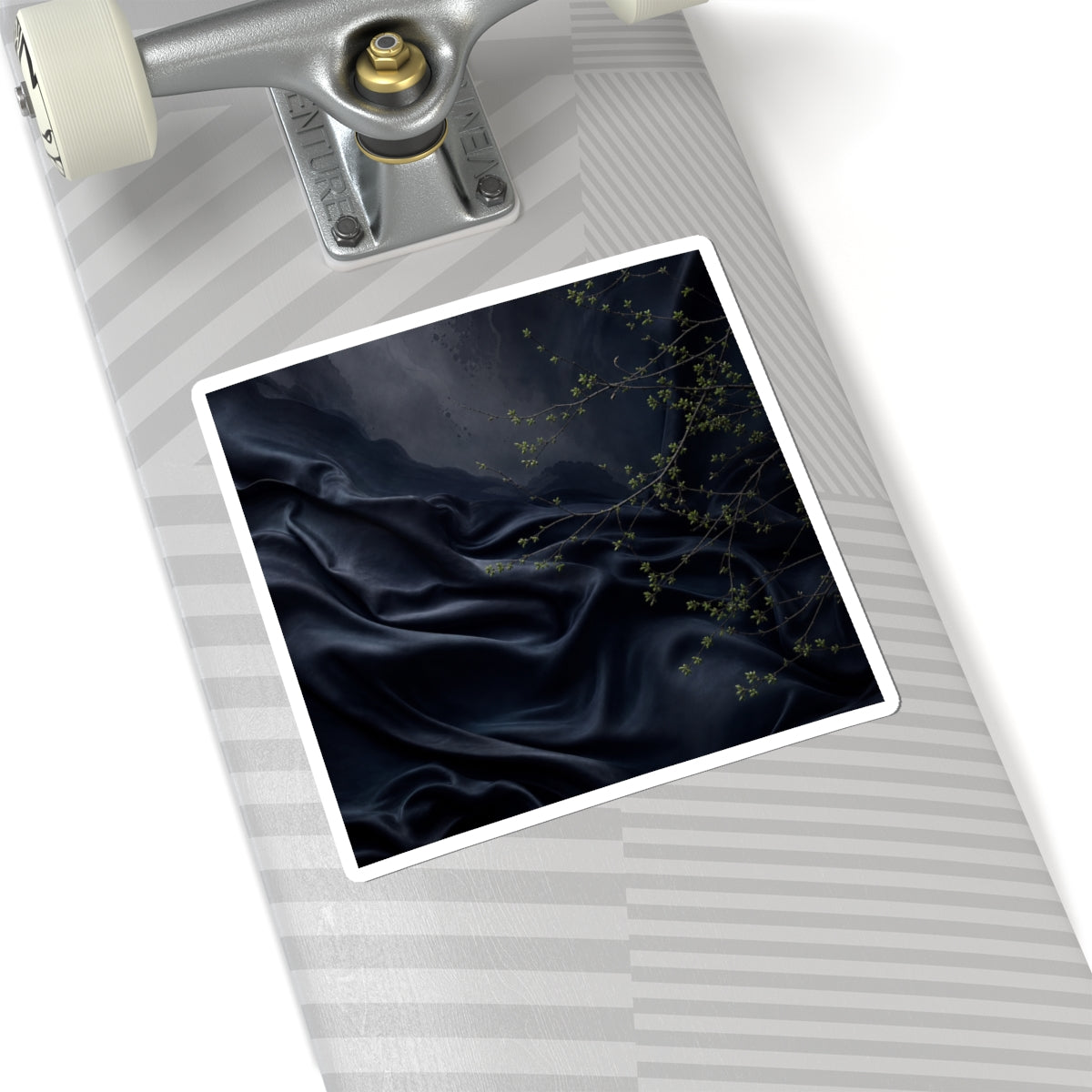 Silk Drape Sticker | Spring Dark Japandi Moody Minimal Art