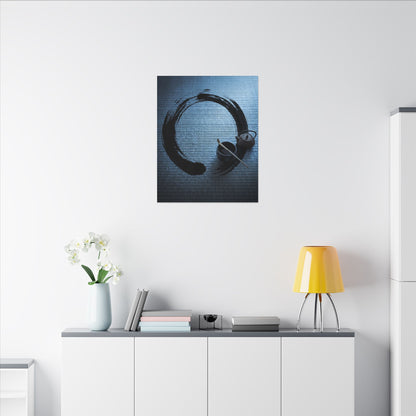 Winter Tea Ceremony Enso Canvas Art | Peaceful Decor
