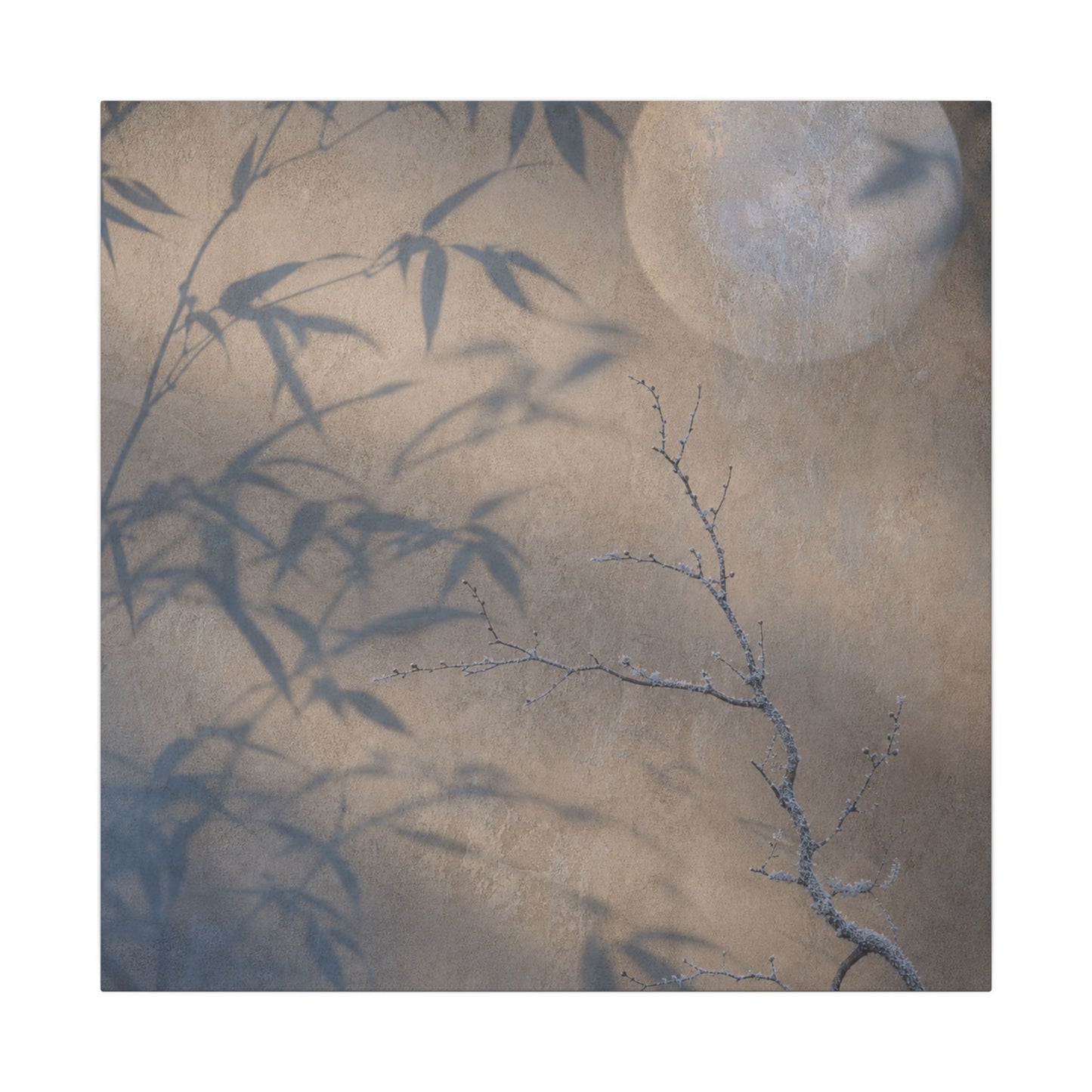 Shadow Play Canvas Art | Winter Japandi Japanese Pattern Art