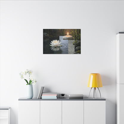 Candlelight Lotus Flower Canvas Art - Zen Kanso
