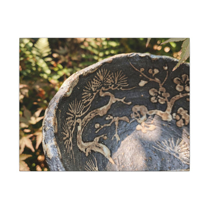 Ceramic Bowl Canvas Art | Summer Japandi Japanese Pattern Art Art Print