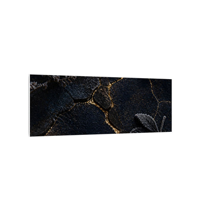 Candlelight Cracked Earth Canvas Art - Dark Japandi Ma
