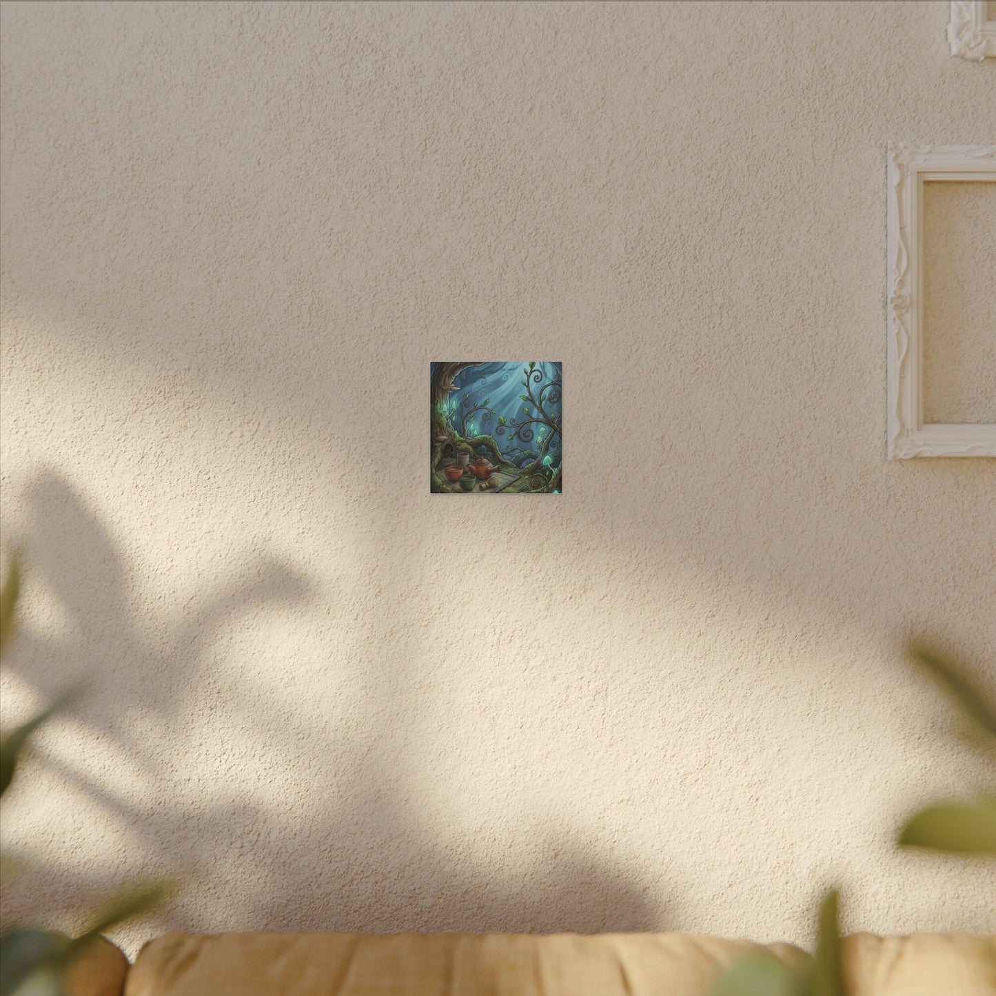 Spring Tea Ceremony Forest Whimsy Canvas Art | Cozy Decor