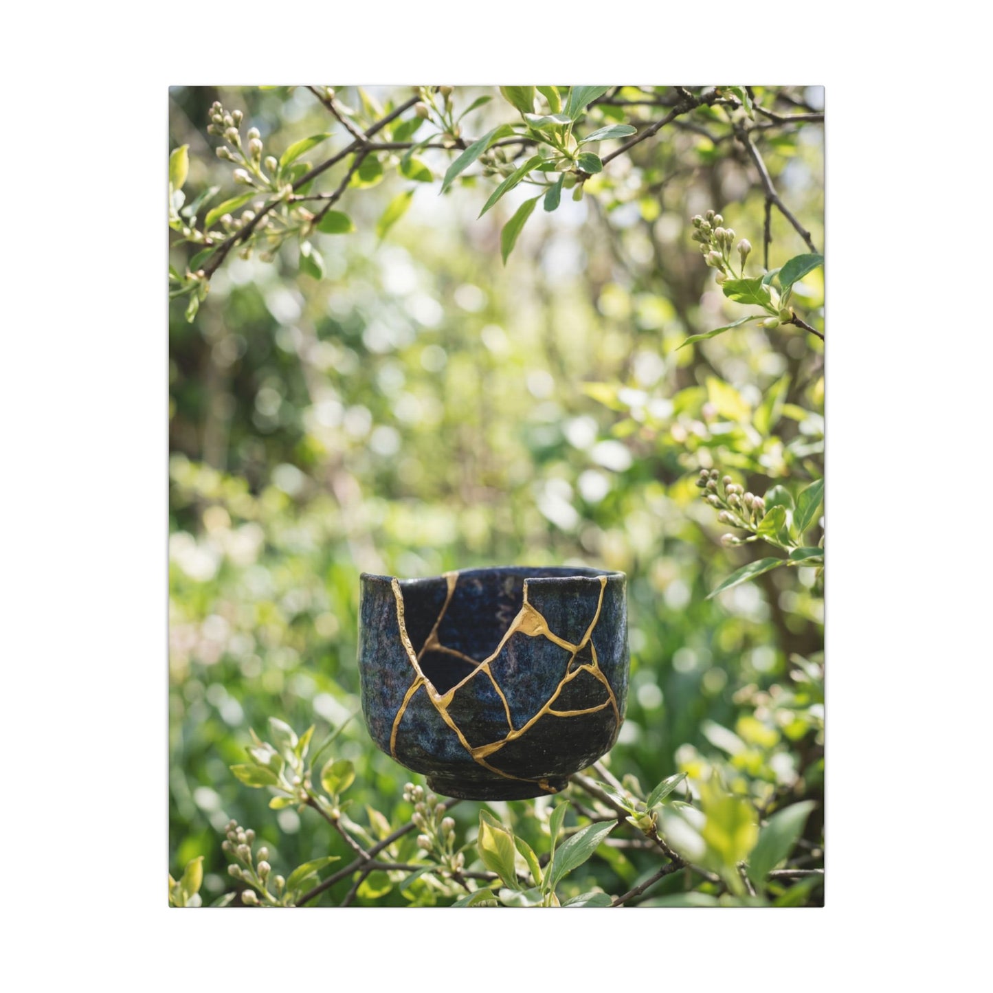 Kintsugi Broken Pottery in Dappled | Broken Beauty Canvas Art