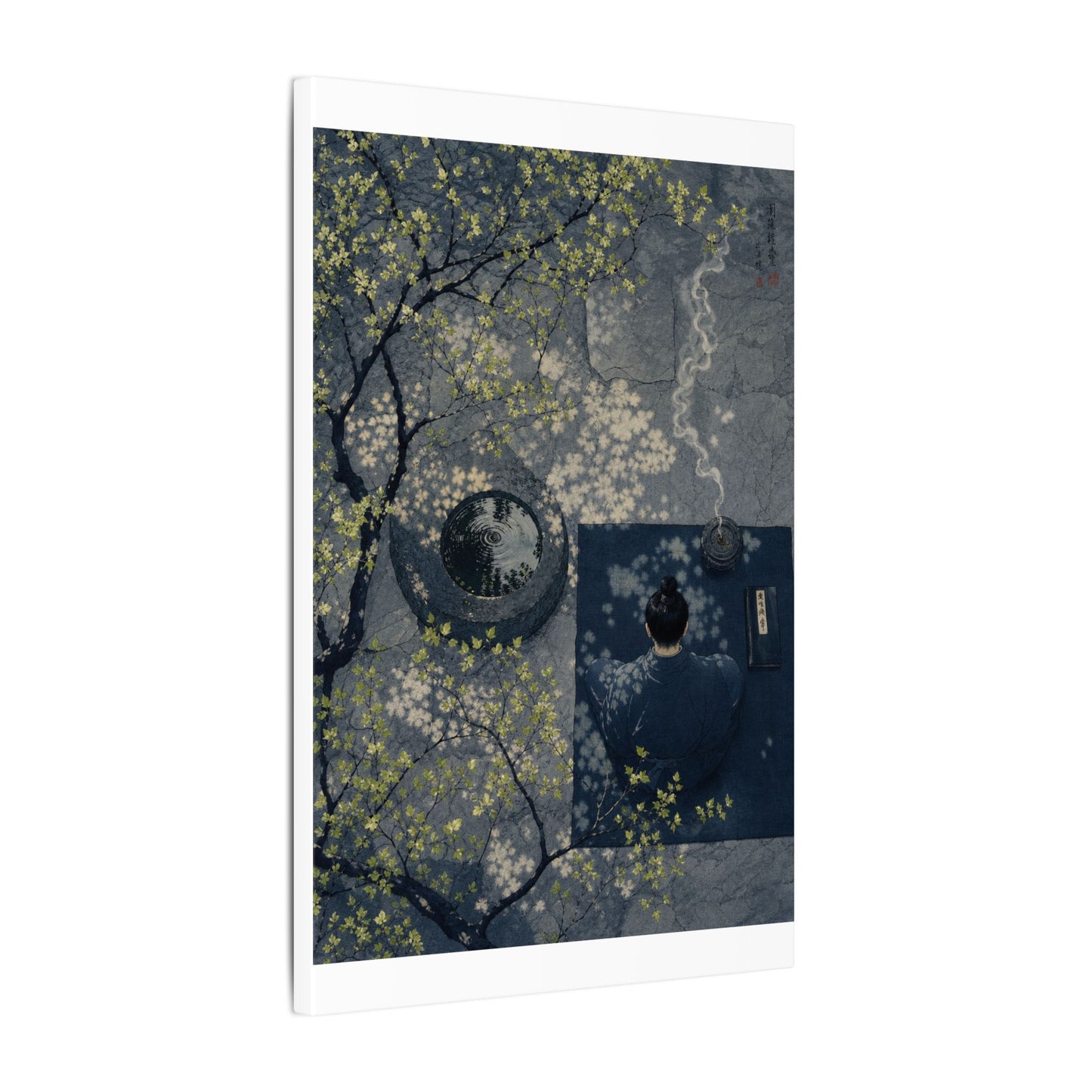 Spring Incense Smoke Ukiyo E Inspired Canvas Art | Tranquil Decor