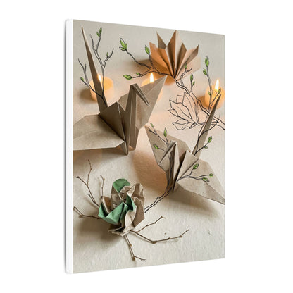 Paper Fold Spring Canvas Art | Japandi Earthy Design Art Print