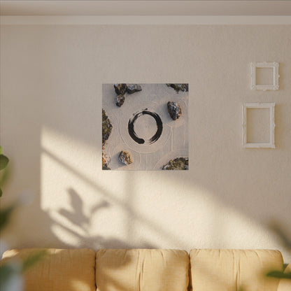 Rock Garden Canvas Art | Winter Zen Enso Art