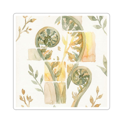 Fern Unfurling Sticker | Spring Japandi Watercolor Art