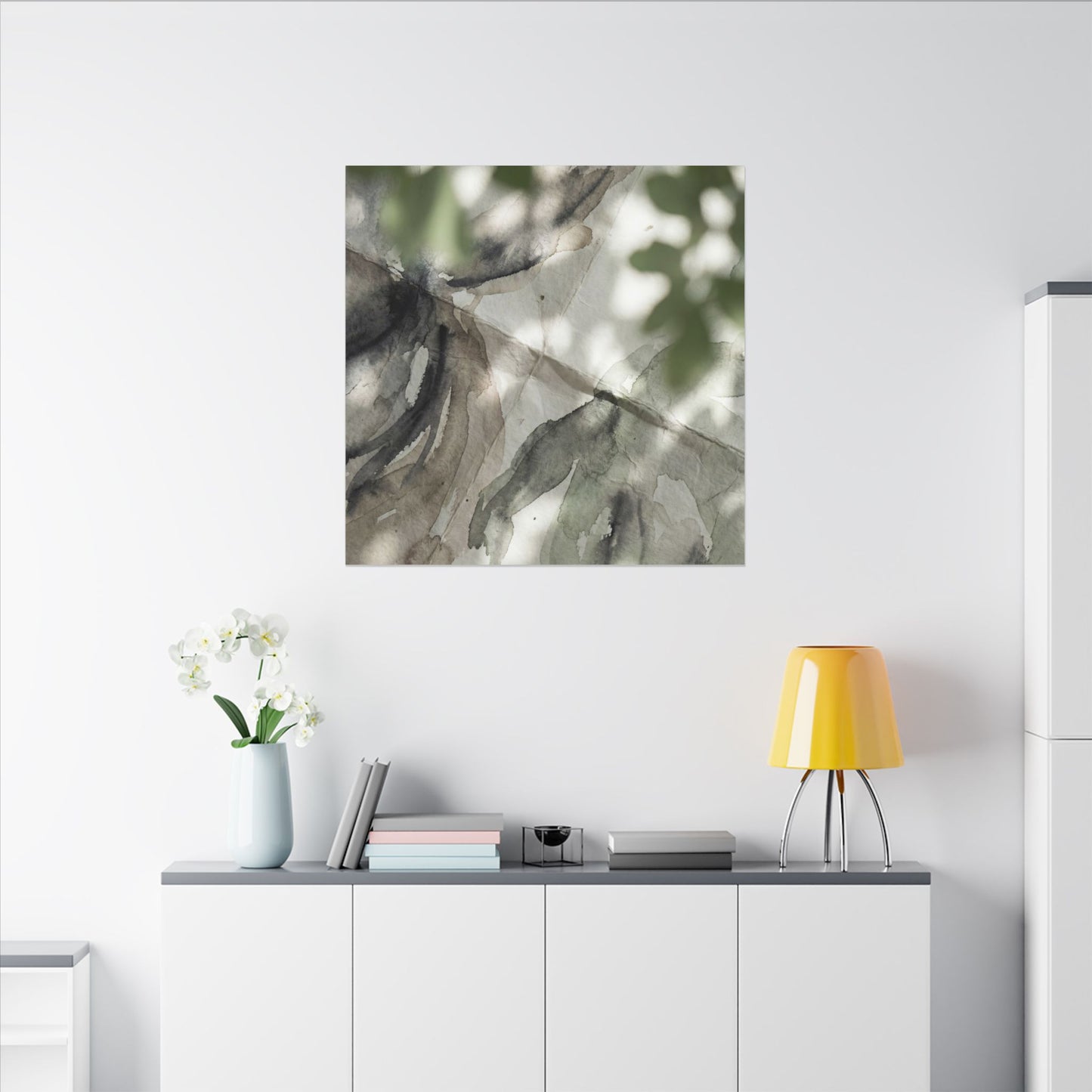Spring Paper Fold Watercolor Canvas Art | Warm Decor