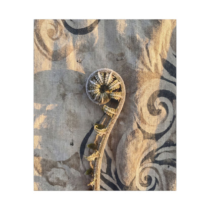 Fern Unfurling Canvas Art | Winter Japandi Japanese Pattern Art
