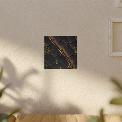 Kintsugi Cracked Earth in Golden Hour | Gold Vein Canvas Art