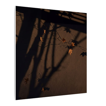 Shadow Play Autumn Canvas Art | Dark Japandi Luxurious Design