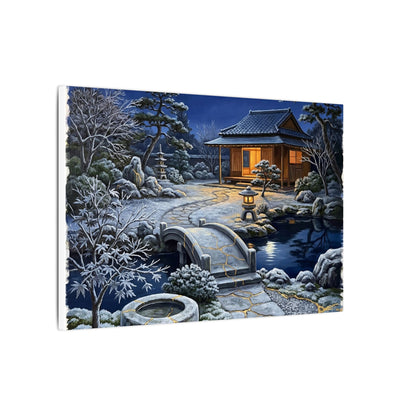 Moonlit Garden Winter Canvas Art | Kintsugi Artful Design