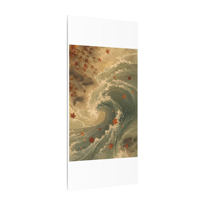 Japandi Ocean Wave in Candlelight | Japanese Pattern Canvas Art