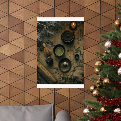 Tea Ceremony Winter Wall Art Print | Zen Calm Design