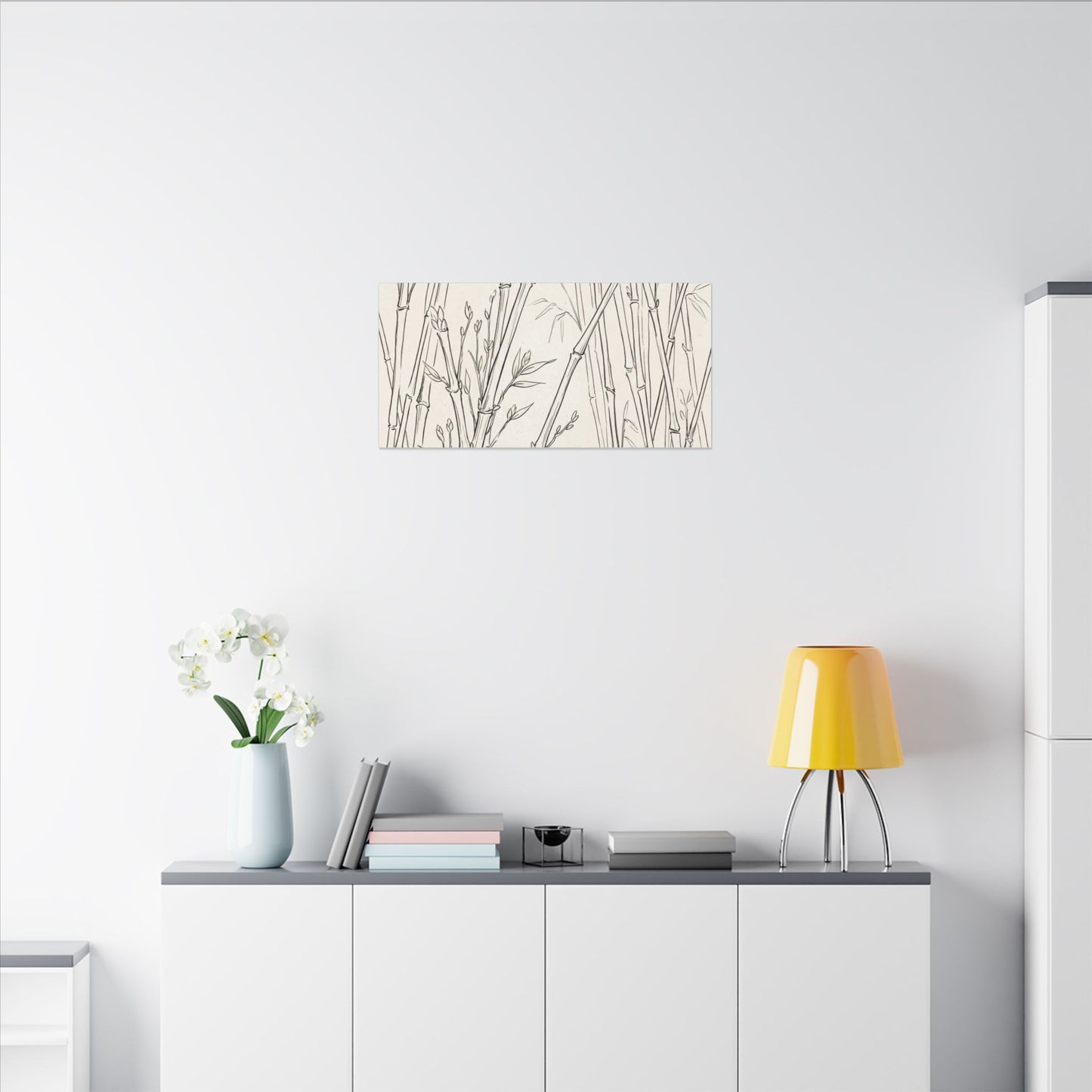 Candlelight Bamboo Grove Canvas Art - Japandi Fukinsei