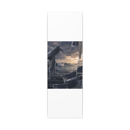 Fukinsei Ocean Wave Canvas Art - Dark Japandi Shadow Zen