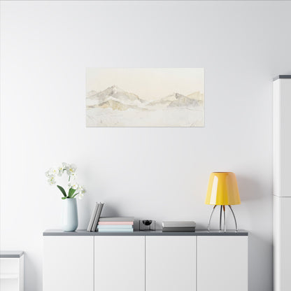 Mountain Mist Winter Canvas Art | Japandi Warm Design